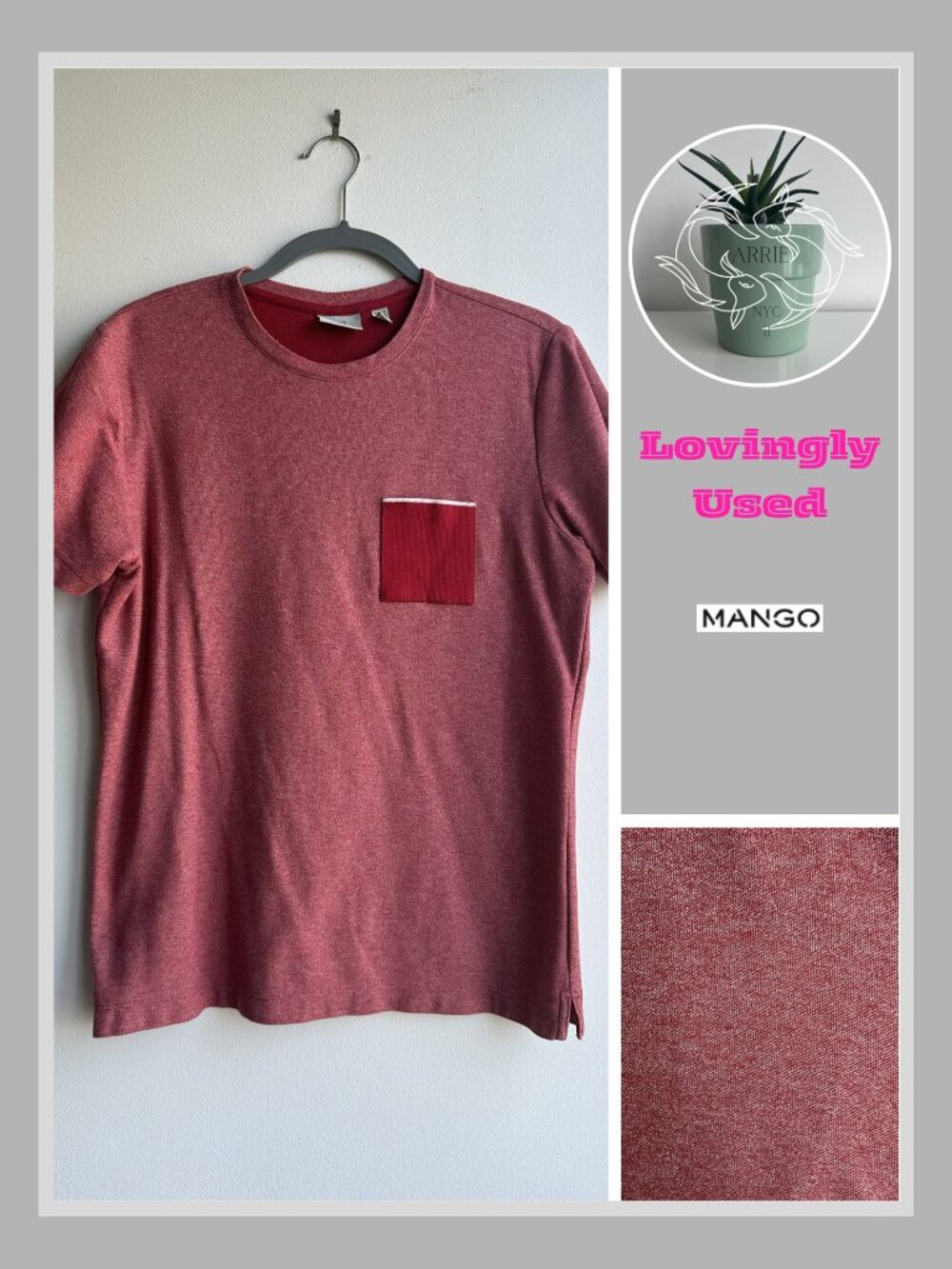 Mango - Tomy6 Crew Neck T-Shirt - Red (US S)